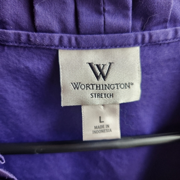 Worthington Purple Sleeveless Button Down Top - Picture 2 of 4